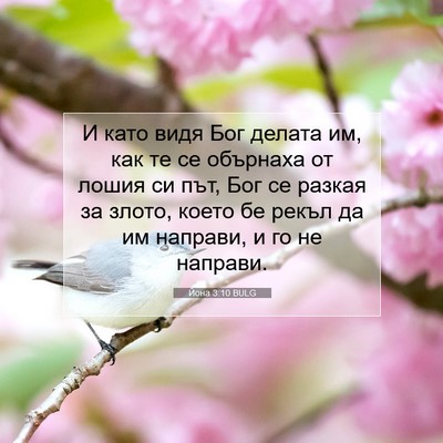 Picture 07 - Йона 3:10 BULG - И като видя Бог делата им, - Bible Verse Picture