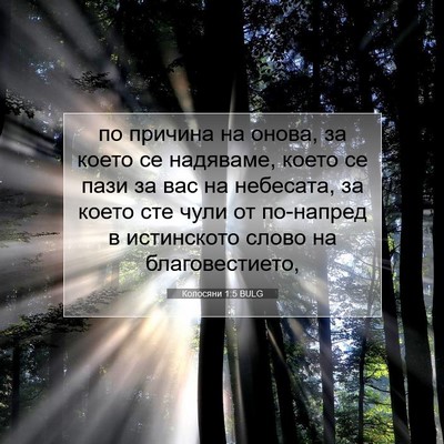 Picture 07 - Колосяни 1:5 BULG - по причина на онова, за - Bible Verse Picture