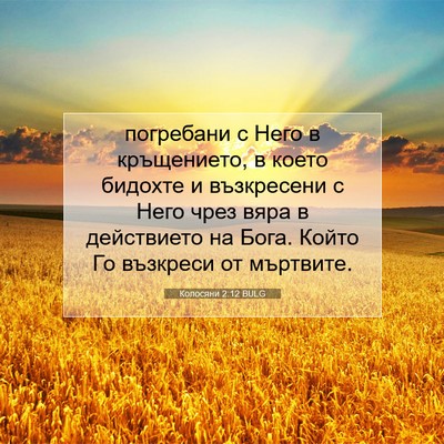 Picture 07 - Колосяни 2:12 BULG - погребани с Него в - Bible Verse Picture