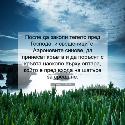 Picture 07 - Левит 1:5 BULG - После да заколи телето - Bible Verse Picture