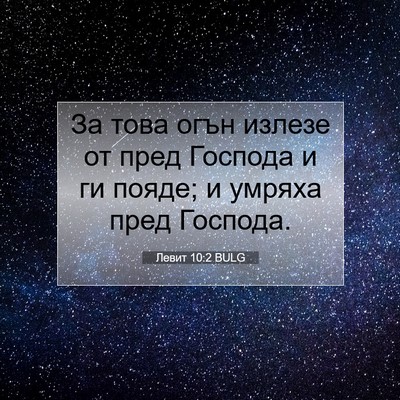 Picture 07 - Левит 10:2 BULG - За това огън излезе от пред - Bible Verse Picture