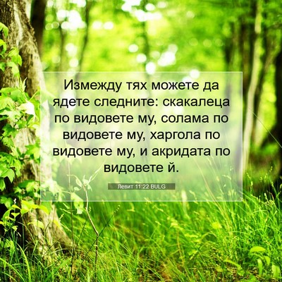 Picture 07 - Левит 11:22 BULG - Измежду тях можете да - Bible Verse Picture