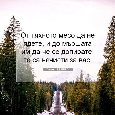 Picture 07 - Левит 11:8 BULG - От тяхното месо да не - Bible Verse Picture