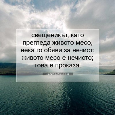 Picture 07 - Левит 13:15 BULG - свещеникът, като прегледа - Bible Verse Picture