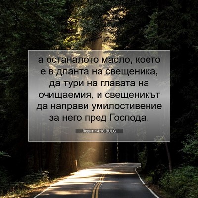 Picture 07 - Левит 14:18 BULG - а останалото масло, което е - Bible Verse Picture