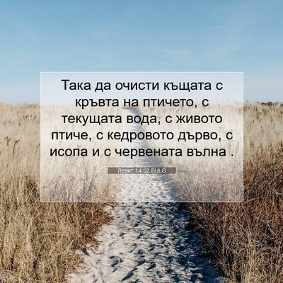 Picture 07 - Левит 14:52 BULG - Така да очисти къщата с - Bible Verse Picture