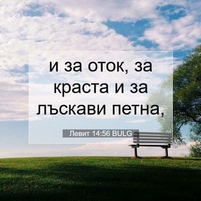 Picture 07 - Левит 14:56 BULG - и за оток, за краста и за - Bible Verse Picture
