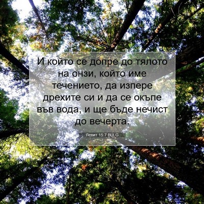 Picture 07 - Левит 15:7 BULG - И който се допре до тялото - Bible Verse Picture