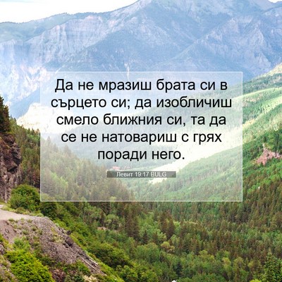 Picture 07 - Левит 19:17 BULG - Да не мразиш брата си в - Bible Verse Picture