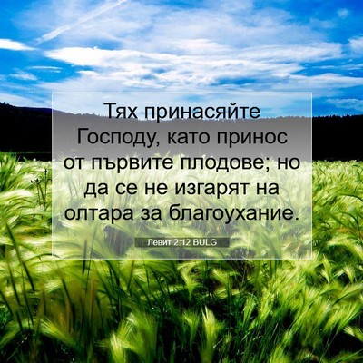 Picture 07 - Левит 2:12 BULG - Тях принасяйте Господу, - Bible Verse Picture