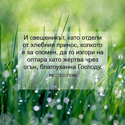Picture 07 - Левит 2:9 BULG - И свещеникът, като отдели - Bible Verse Picture