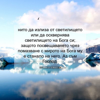 Picture 07 - Левит 21:12 BULG - нито да излиза от - Bible Verse Picture