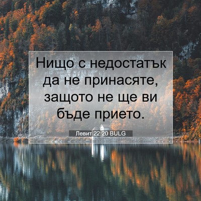 Picture 07 - Левит 22:20 BULG - Нищо с недостатък да не - Bible Verse Picture