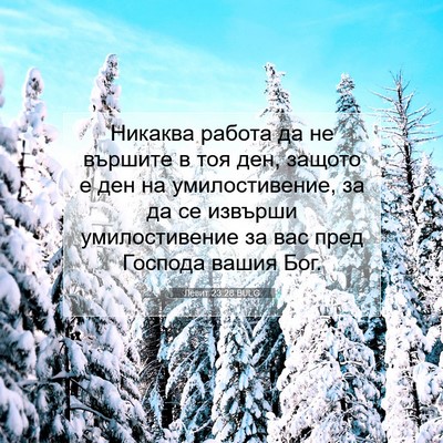 Picture 07 - Левит 23:28 BULG - Никаква работа да не - Bible Verse Picture