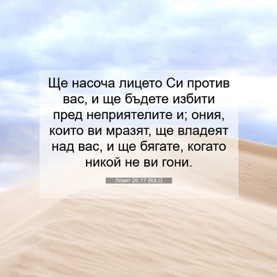 Picture 07 - Левит 26:17 BULG - Ще насоча лицето Си против - Bible Verse Picture