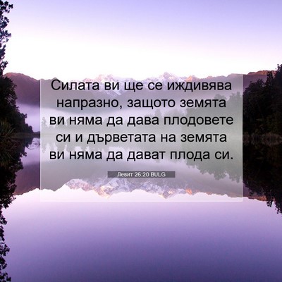 Picture 07 - Левит 26:20 BULG - Силата ви ще се иждивява - Bible Verse Picture