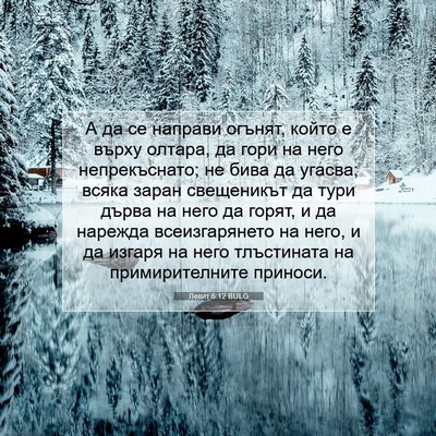 Picture 07 - Левит 6:12 BULG - А да се направи огънят, - Bible Verse Picture