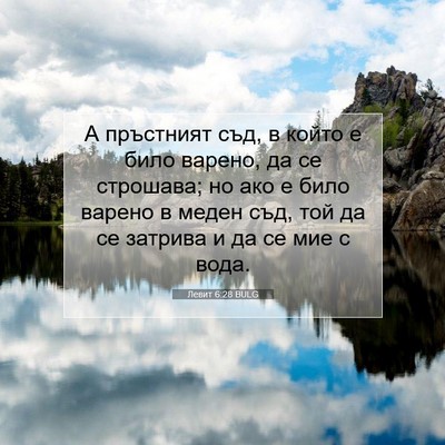 Picture 07 - Левит 6:28 BULG - А пръстният съд, в който е - Bible Verse Picture