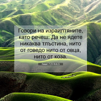 Picture 07 - Левит 7:23 BULG - Говори на израилтяните, - Bible Verse Picture