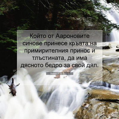 Picture 07 - Левит 7:33 BULG - Който от Аароновите синове - Bible Verse Picture