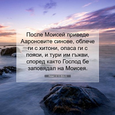 Picture 07 - Левит 8:13 BULG - После Моисей приведе - Bible Verse Picture