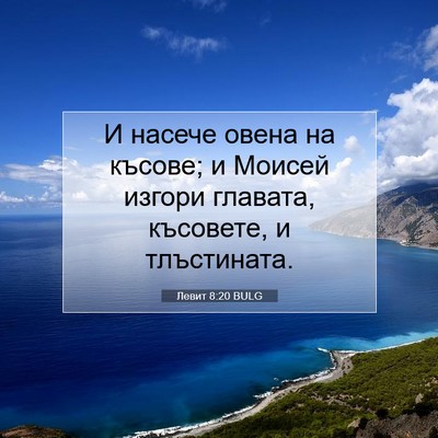 Picture 07 - Левит 8:20 BULG - И насече овена на късове; и - Bible Verse Picture