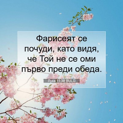 Picture 07 - Лука 11:38 BULG - Фарисеят се почуди, като - Bible Verse Picture