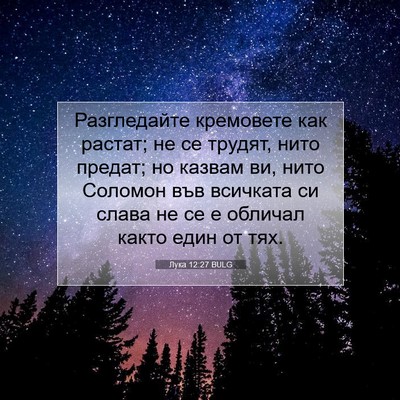 Picture 07 - Лука 12:27 BULG - Разгледайте кремовете как - Bible Verse Picture