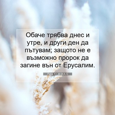 Picture 07 - Лука 13:33 BULG - Обаче трябва днес и утре, и - Bible Verse Picture