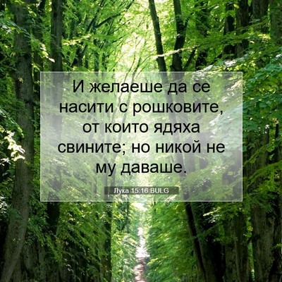 Picture 07 - Лука 15:16 BULG - И желаеше да се насити с - Bible Verse Picture