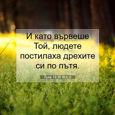 Picture 07 - Лука 19:36 BULG - И като вървеше Той, людете - Bible Verse Picture