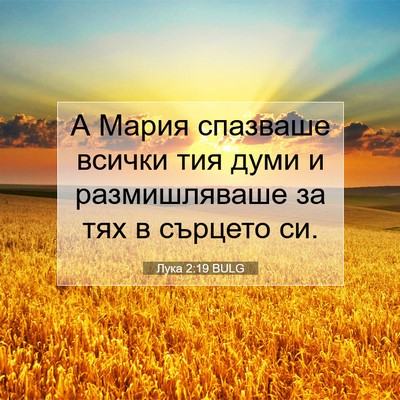 Picture 07 - Лука 2:19 BULG - А Мария спазваше всички - Bible Verse Picture