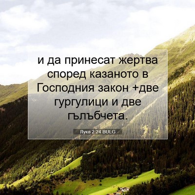 Picture 07 - Лука 2:24 BULG - и да принесат жертва - Bible Verse Picture