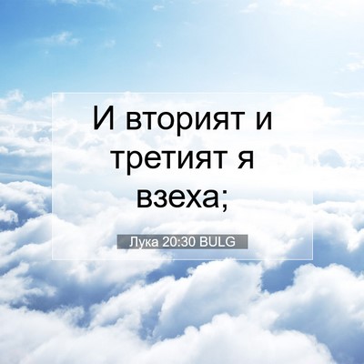 Picture 07 - Лука 20:30 BULG - И вторият и третият я - Bible Verse Picture