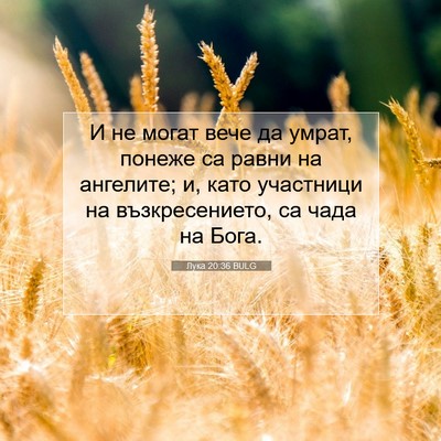 Picture 07 - Лука 20:36 BULG - И не могат вече да умрат, - Bible Verse Picture