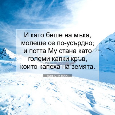 Picture 07 - Лука 22:44 BULG - И като беше на мъка, молеше - Bible Verse Picture
