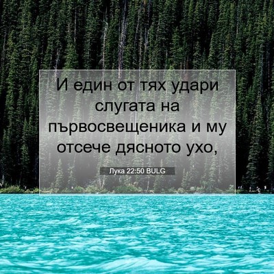 Picture 07 - Лука 22:50 BULG - И един от тях удари слугата - Bible Verse Picture
