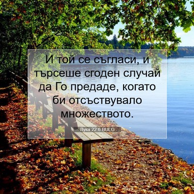 Picture 07 - Лука 22:6 BULG - И той се съгласи, и търсеше - Bible Verse Picture