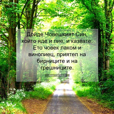 Picture 07 - Лука 7:34 BULG - Дойде Човешкият Син, който - Bible Verse Picture