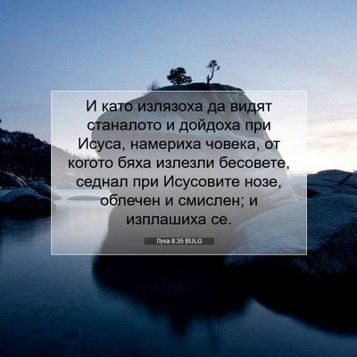 Picture 07 - Лука 8:35 BULG - И като излязоха да видят - Bible Verse Picture
