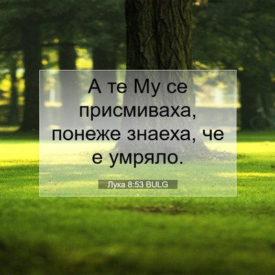 Picture 07 - Лука 8:53 BULG - А те Му се присмиваха, - Bible Verse Picture