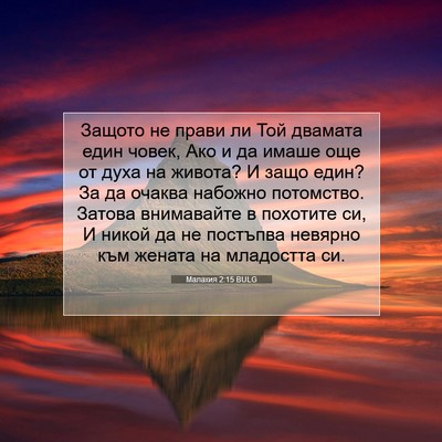 Picture 07 - Малахия 2:15 BULG - Защото не прави ли Той - Bible Verse Picture