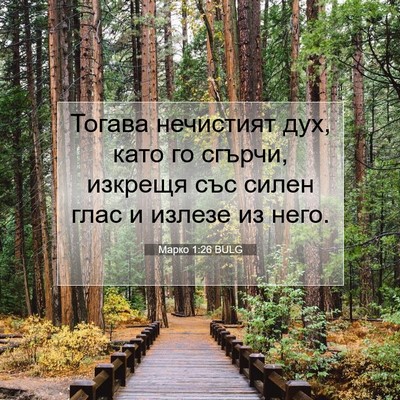 Picture 07 - Марко 1:26 BULG - Тогава нечистият дух, като - Bible Verse Picture