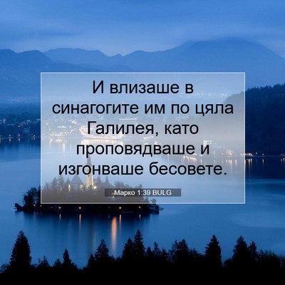 Picture 07 - Марко 1:39 BULG - И влизаше в синагогите им - Bible Verse Picture