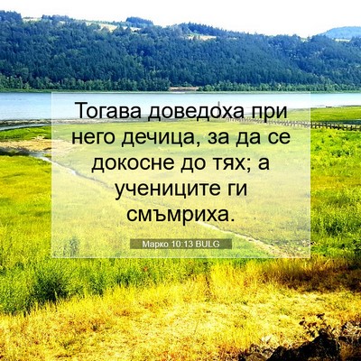 Picture 07 - Марко 10:13 BULG - Тогава доведоха при него - Bible Verse Picture
