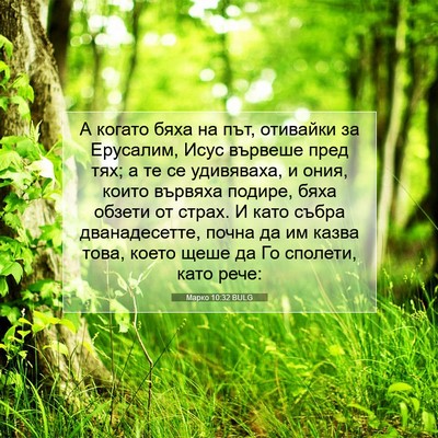 Picture 07 - Марко 10:32 BULG - А когато бяха на път, - Bible Verse Picture