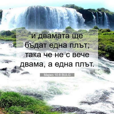Picture 07 - Марко 10:8 BULG - и двамата ще бъдат една - Bible Verse Picture