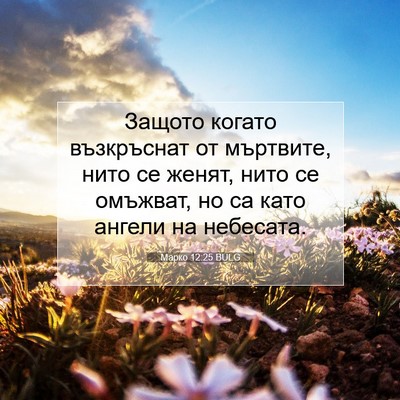 Picture 07 - Марко 12:25 BULG - Защото когато възкръснат - Bible Verse Picture