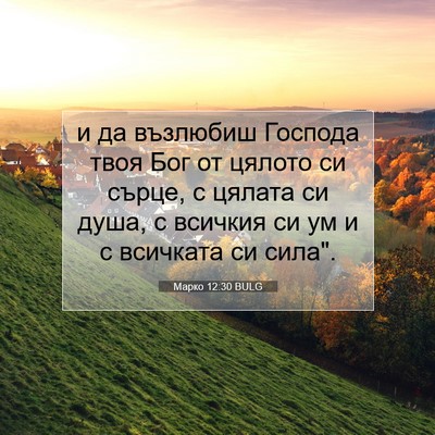 Picture 07 - Марко 12:30 BULG - и да възлюбиш Господа твоя - Bible Verse Picture