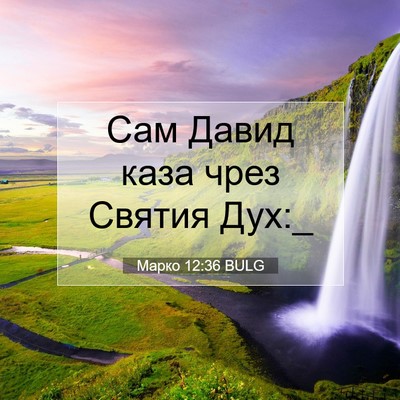 Picture 07 - Марко 12:36 BULG - Сам Давид каза чрез Святия - Bible Verse Picture